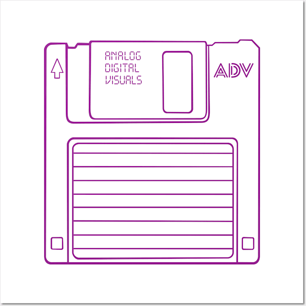 Floppy Disk (Violet Lines) Analog / Computer Wall Art by Analog Digital Visuals